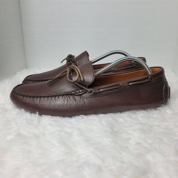 J.Crew Kenton Mens Loafer Size Size 11.5 Brown Leather Driving Moccasins Shoes - Picture 3 of 12